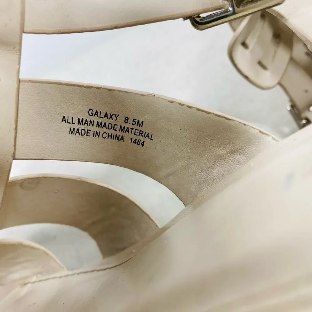 Steve Madden Girl Off White Platform Lug Sandals Shoes Galaxy 8,5